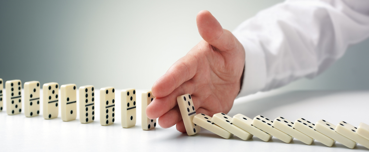 Domino effect representing alternative data in politics.