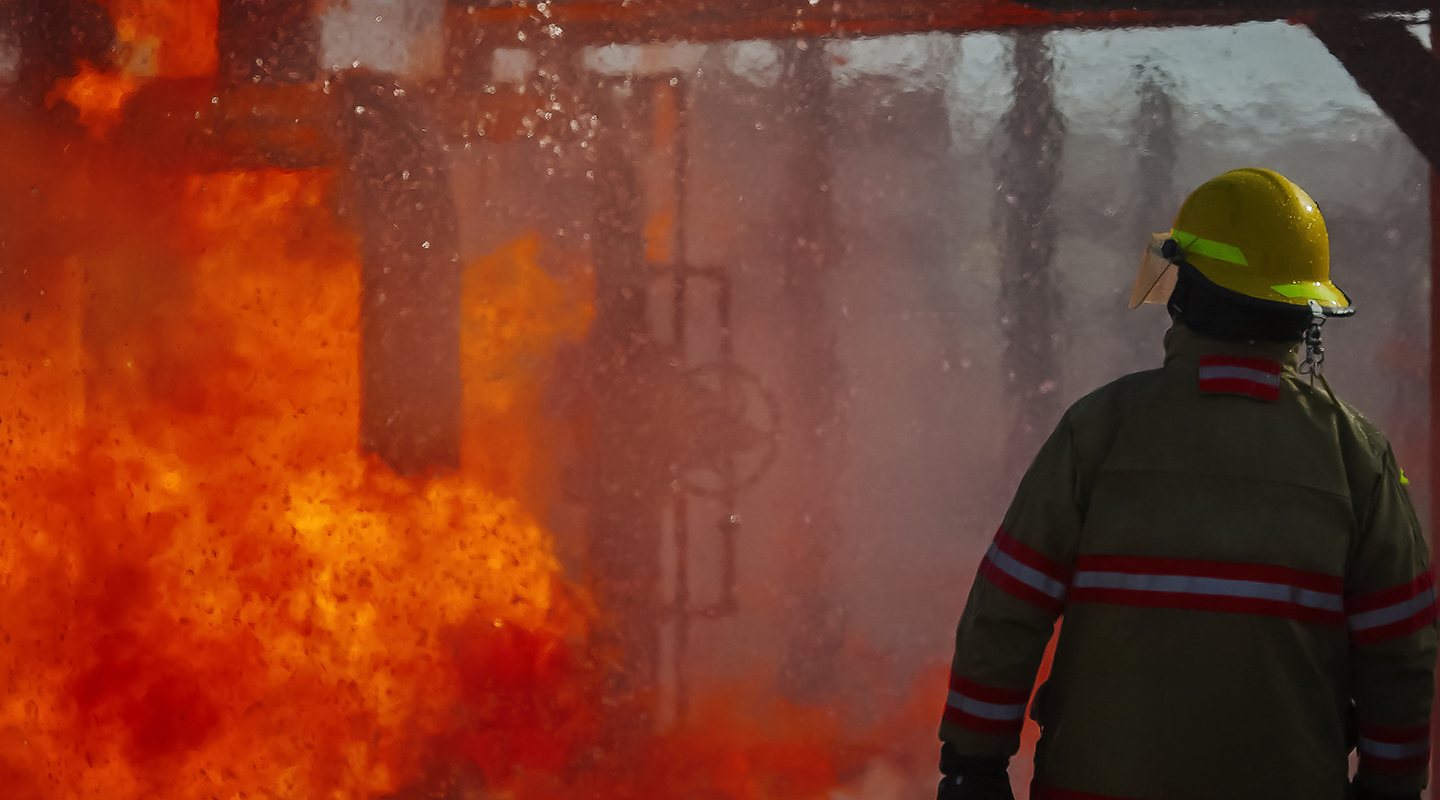 Fireman on the scene in Huelva.