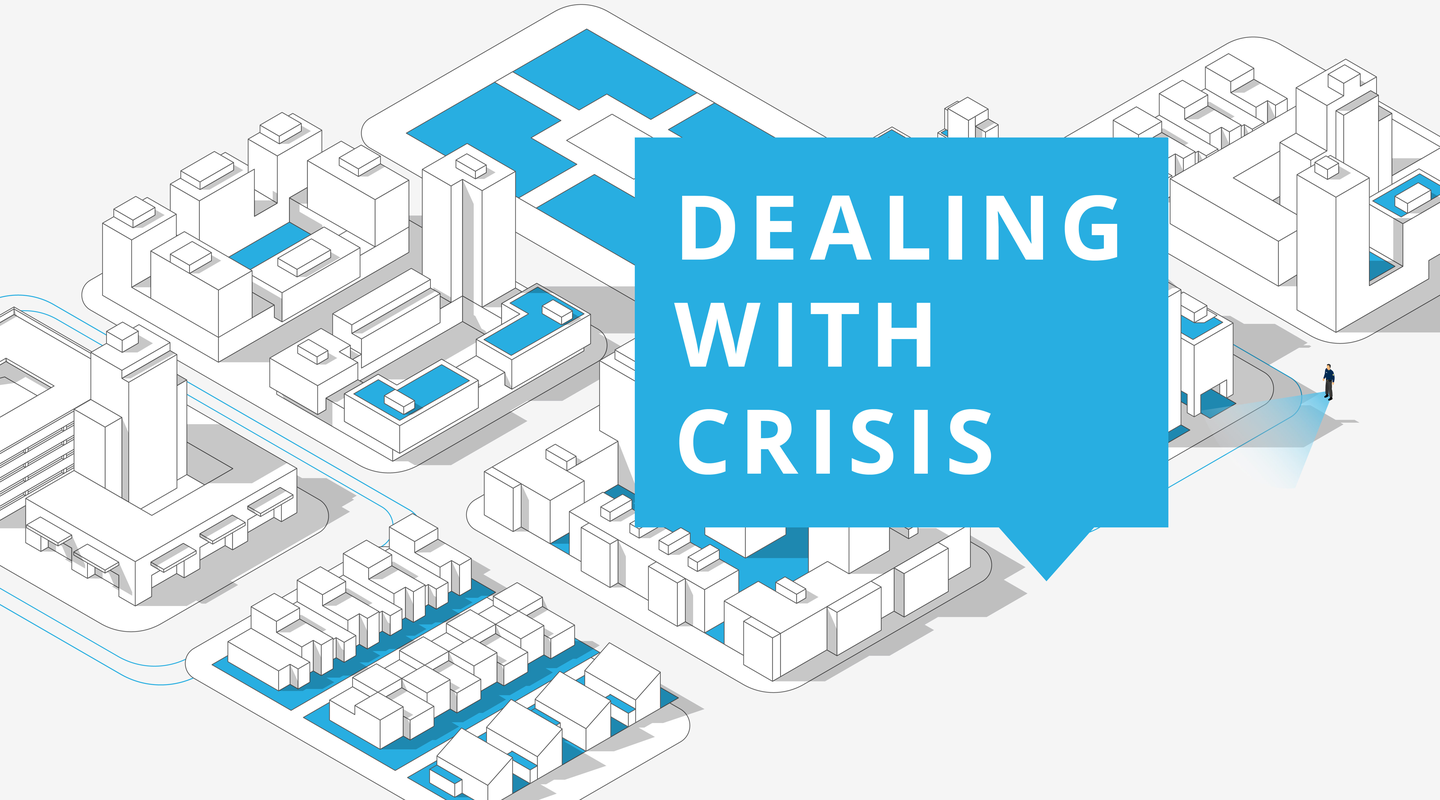 Corporate security infographic on dealing with crisis.